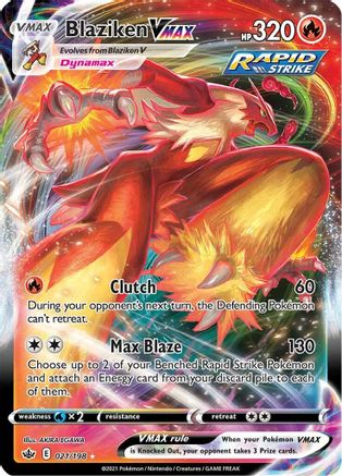 Blaziken VMAX 021/198  - Holofoil SWSH06 Chilling Reign - Ultra Rare