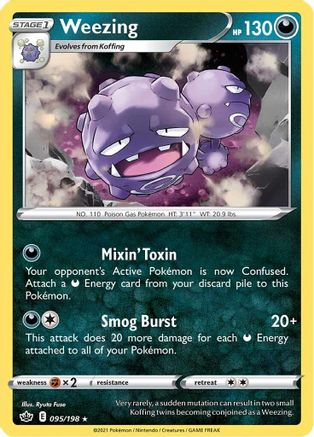 Weezing 095/198  - Reverse Holofoil SWSH06 Chilling Reign - Rare