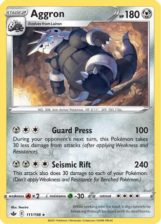 Aggron 111/198  - Reverse Holofoil SWSH06 Chilling Reign - Rare