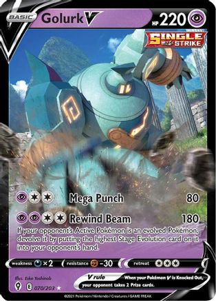 Golurk V 070/203  - Holofoil SWSH07 Evolving Skies - Ultra Rare