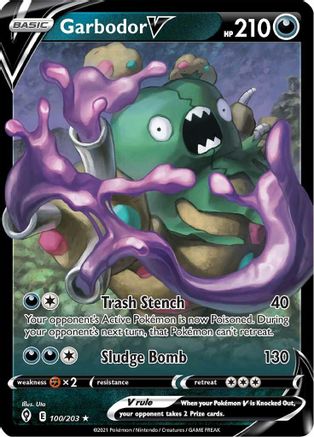 Garbodor V 100/203  - Holofoil SWSH07 Evolving Skies - Ultra Rare