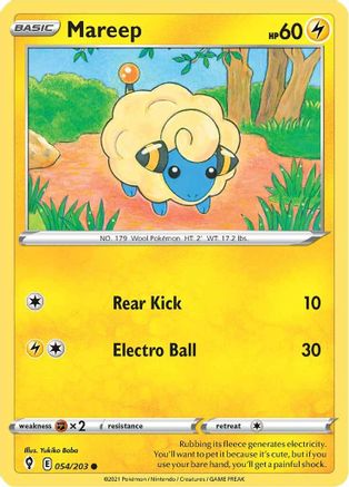 Mareep 054/203  SWSH07 Evolving Skies - Common