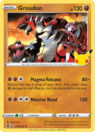 Groudon 017/025  - Holofoil Celebrations - Holo Rare