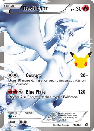 Reshiram 113/114  - Holofoil Celebrations Classic Collection - Classic Collection