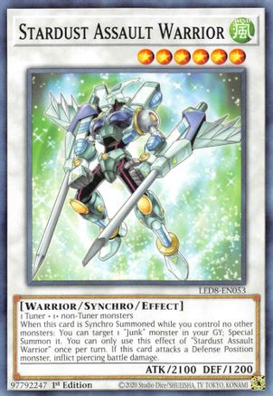 Stardust Assault Warrior (LED8-EN053) - Legendary Duelists: Synchro Storm 1st Edition