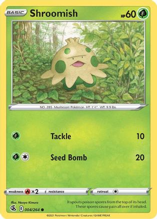 Shroomish 004/264  - Reverse Holofoil SWSH08 Fusion Strike - Common