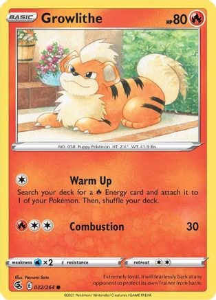 Growlithe 032/264  SWSH08 Fusion Strike - Common