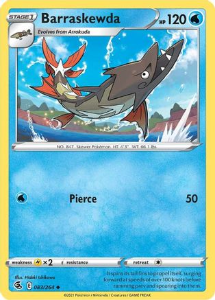 Barraskewda 083/264  - Reverse Holofoil SWSH08 Fusion Strike - Uncommon