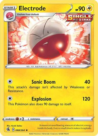 Electrode 088/264  - Reverse Holofoil SWSH08 Fusion Strike - Rare