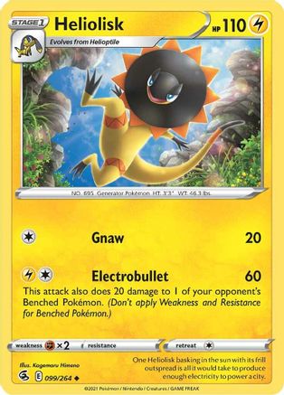 Heliolisk 099/264  - Reverse Holofoil SWSH08 Fusion Strike - Uncommon