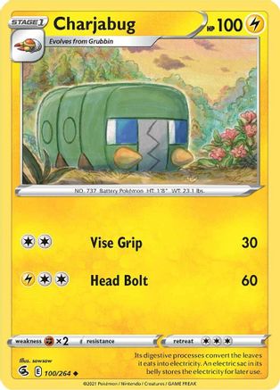 Charjabug 100/264  SWSH08 Fusion Strike - Uncommon