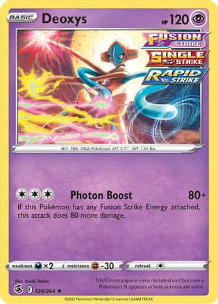Deoxys 120/264  - Holofoil SWSH08 Fusion Strike - Holo Rare