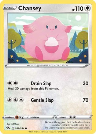 Chansey 202/264  - Reverse Holofoil SWSH08 Fusion Strike - Common