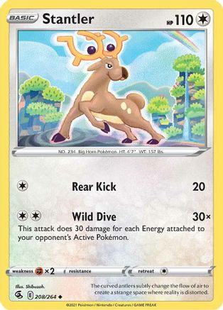 Stantler 208/264  - Reverse Holofoil SWSH08 Fusion Strike - Uncommon