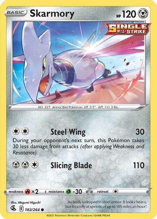 Skarmory 182/264  - Reverse Holofoil SWSH08 Fusion Strike - Common