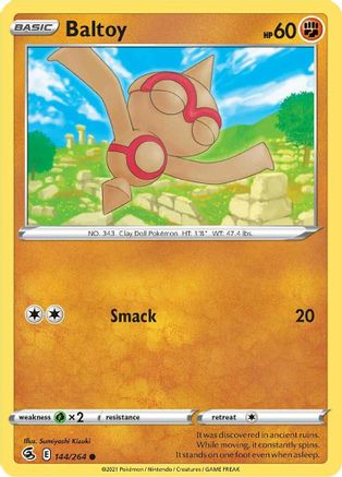 Baltoy 144/264  - Reverse Holofoil SWSH08 Fusion Strike - Common