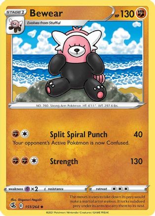 Bewear 151/264  SWSH08 Fusion Strike - Uncommon