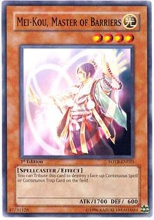 Mei-kou, Master of Barriers (FOTB-EN025) - Force of the Breaker 1st Edition