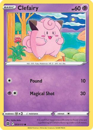 Clefairy 053/172  - Reverse Holofoil SWSH09 Brilliant Stars - Common