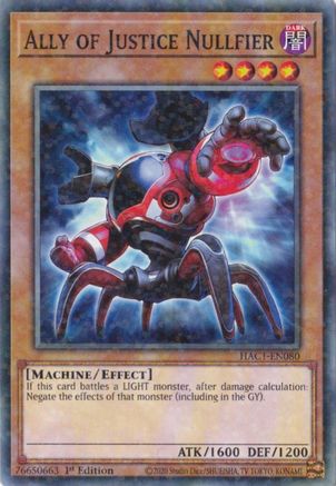 Ally of Justice Nullfier (Duel Terminal) (HAC1-EN080) - Hidden Arsenal: Chapter 1 1st Edition