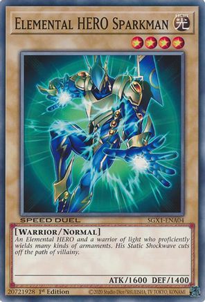 Elemental HERO Sparkman (SGX1-ENA04) - Speed Duel GX: Duel Academy Box 1st Edition