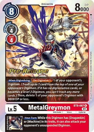MetalGreymon (BT8-067) - New Awakening Pre-Release Cards Foil