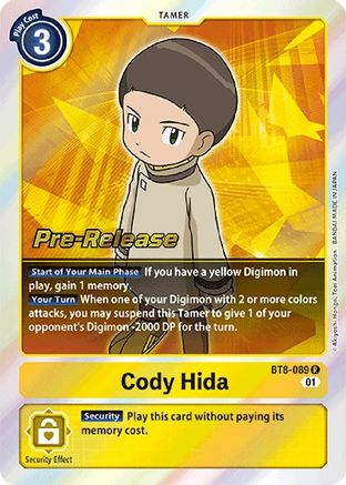 Cody Hida (BT8-089) - New Awakening Pre-Release Cards Foil