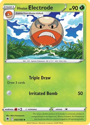 Hisuian Electrode 003/189  - Reverse Holofoil SWSH10 Astral Radiance - Uncommon