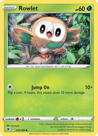 Rowlet 019/189  SWSH10 Astral Radiance - Common