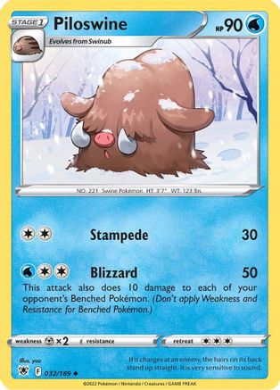 Piloswine 032/189  SWSH10 Astral Radiance - Uncommon