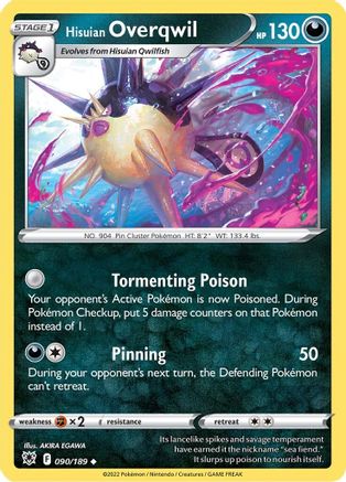 Hisuian Overqwil (90) 090/189  - Reverse Holofoil SWSH10 Astral Radiance - Uncommon