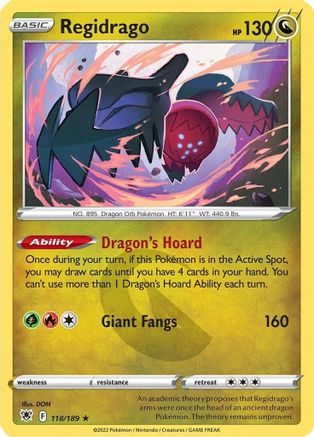 Regidrago 118/189  SWSH10 Astral Radiance - Rare