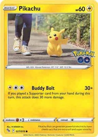 Pikachu (27) 027/078  - Reverse Holofoil Pokemon GO - Common