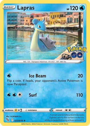 Lapras 023/078  - Reverse Holofoil Pokemon GO - Holo Rare
