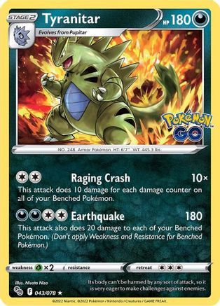 Tyranitar 043/078  - Holofoil Pokemon GO - Holo Rare