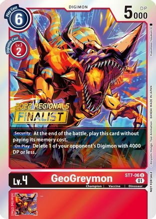 GeoGreymon (2022 Championship Offline Regional) [Online Finalist] (ST7-06) - Starter Deck 07: Gallantmon Foil