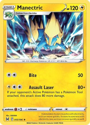 Manectric 055/196  - Reverse Holofoil SWSH11 Lost Origin - Rare