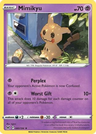 Mimikyu 080/196  - Reverse Holofoil SWSH11 Lost Origin - Rare