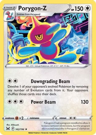 Porygon-Z 142/196  - Reverse Holofoil SWSH11 Lost Origin - Rare