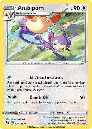 Ambipom 145/196  SWSH11 Lost Origin - Uncommon