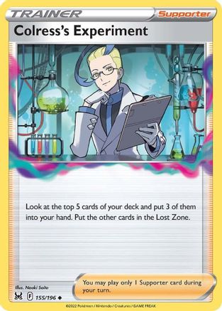 Colress's Experiment 155/196  - Reverse Holofoil SWSH11 Lost Origin - Uncommon