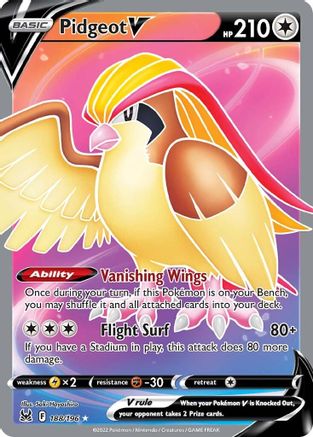 Pidgeot V (Full Art) 188/196  - Holofoil SWSH11 Lost Origin - Ultra Rare