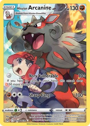Hisuian Arcanine TG08/TG30  - Holofoil SWSH11 Lost Origin Trainer Gallery - Ultra Rare
