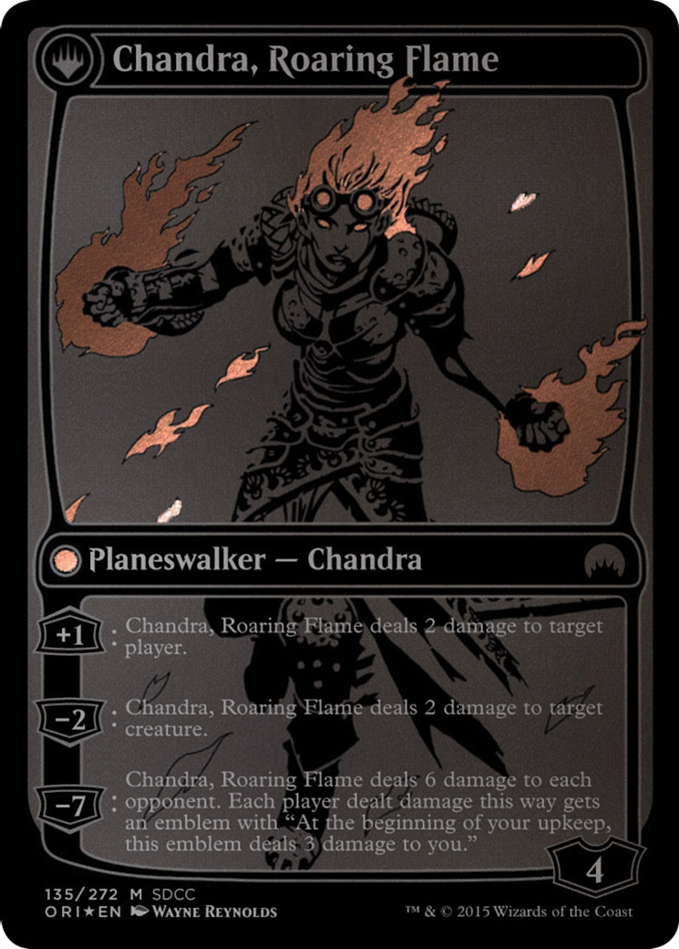 Chandra, Fire of Kaladesh // Chandra, Roaring Flame (MEDIA-135) - San Diego Comic-Con 2015: (originpwdfc) Foil