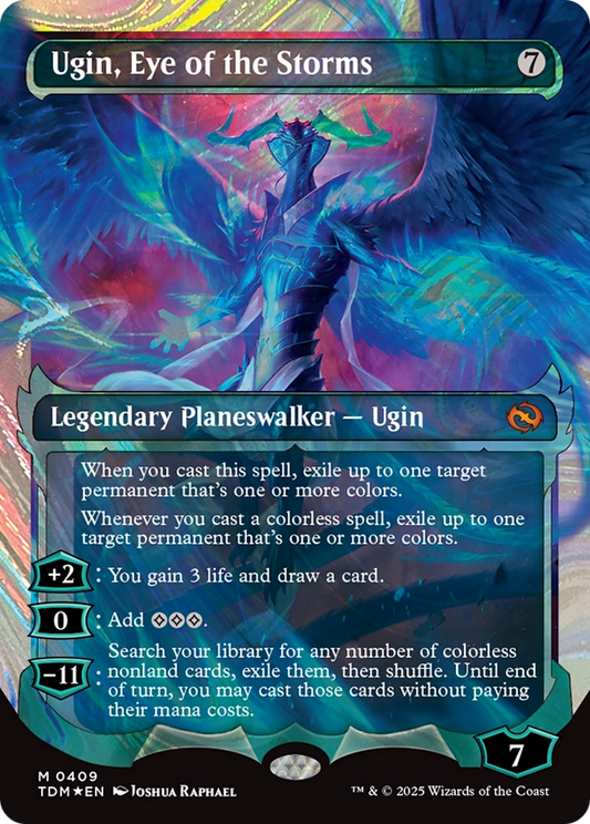 Ugin, Eye of the Storms (TDM-409) - Tarkir: Dragonstorm: (Showcase) (Borderless) Foil