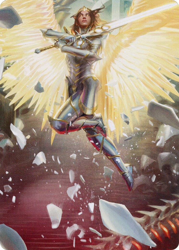 Archangel Elspeth // Archangel Elspeth (AMOM-001) - March of the Machine Art Series (Borderless) Foil