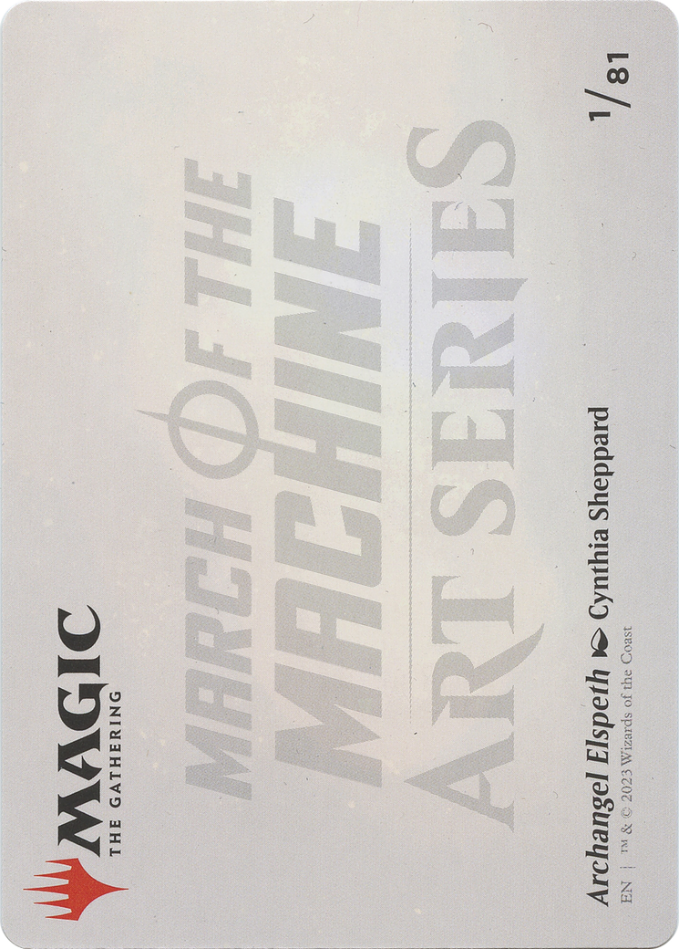 Archangel Elspeth // Archangel Elspeth (AMOM-001) - March of the Machine Art Series (Borderless) Foil