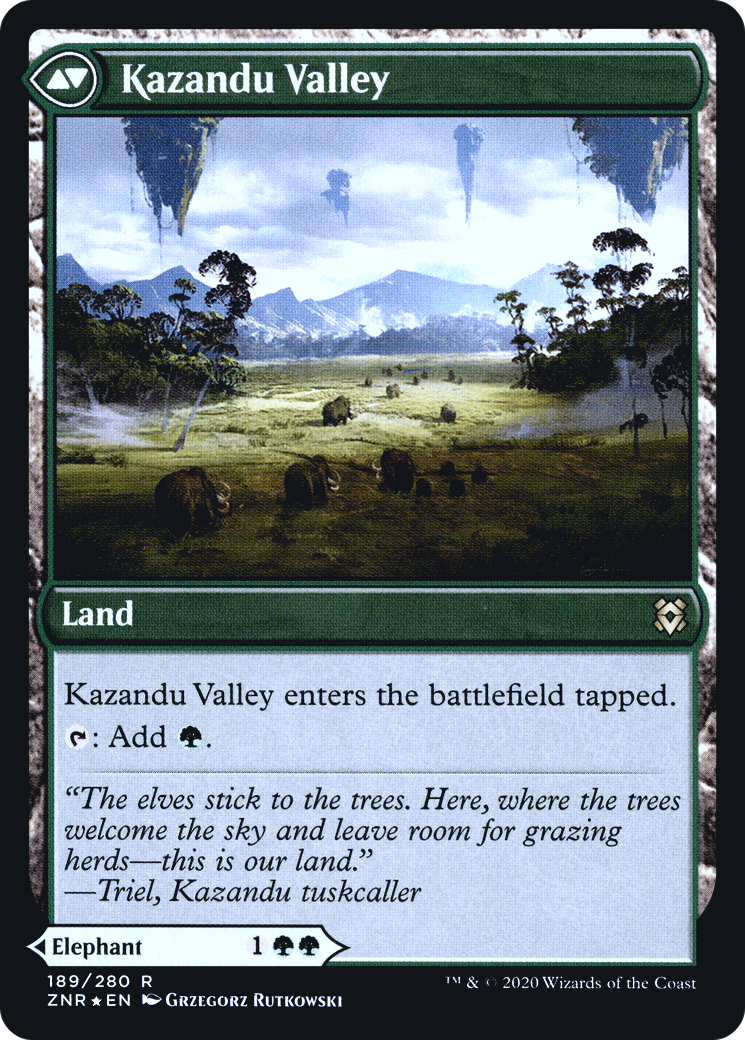 Kazandu Mammoth // Kazandu Valley (PRE-189S) - Zendikar Rising Promos Foil