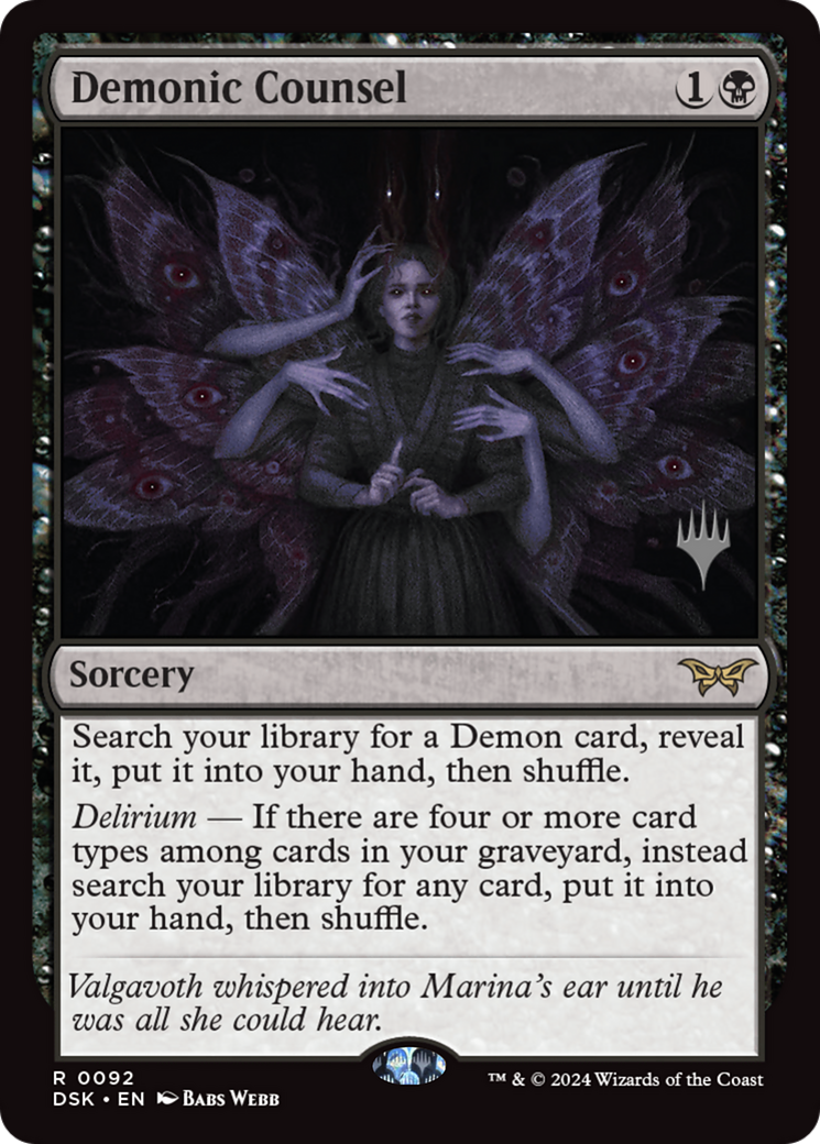 Demonic Counsel (PPDSK-92P) - Duskmourn: House of Horror Promos