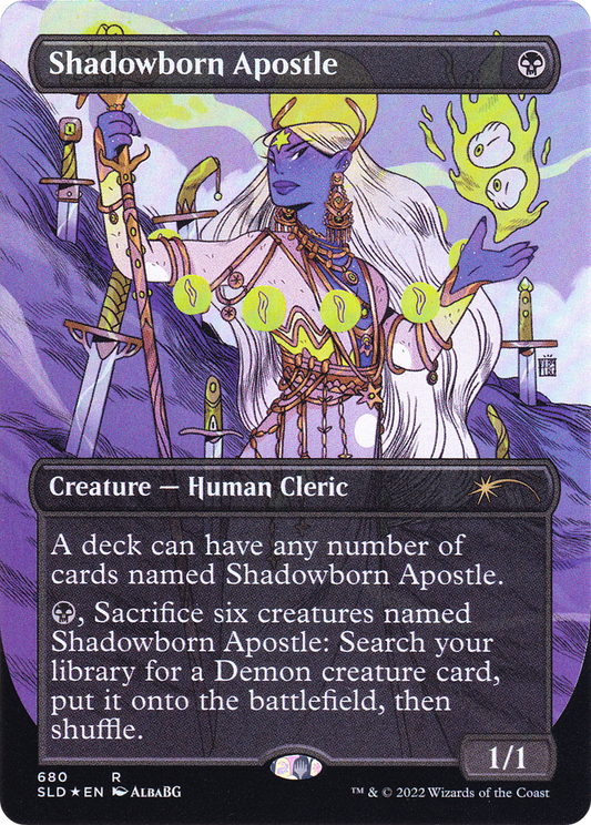 Shadowborn Apostle (SLD-680) - Secret Lair Drop: (Full Art) (Borderless) Foil